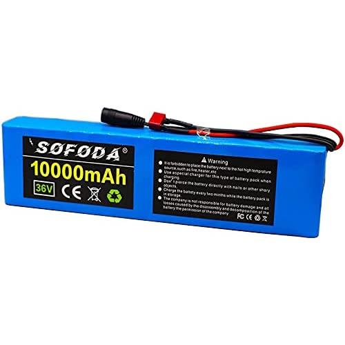 Jieoto 36V Lithium-ion Battery 10AH E-Bike Battery Pack for Electric Bike Scooter Tricycles Electric Wheelchairs 200W 250W 350W 500W Motor with 2A Charger and 20A BMS