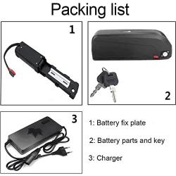 Jieoto Electric Bicycle Battery 36V 8AH 10AH 12.5AH 15AH 18AH 21AH E-Bike Lithium Ion Battery with 2A Charger and BMS Protection Board for 200W~1000W Electric Lithium Bike Battery Motors