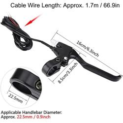 1 Pair Bicycle Brake Lever Universal Aluminum Alloy 4 Finger Bike Brake Levers 2 Wires Left & Right Brake Handles for Electric Bike