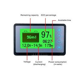 AiLi 500A Battery Monitor High Low Voltage and Low Capacity Programmable Alarm Compatible with 10-120V Lithium Sealed Gel Flooded Batteries Capacity up to 9999 Ah