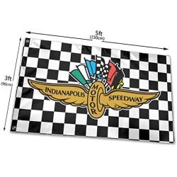 Indiana-polis Motor Black White Checkered Logo Banner Fly Garden Flag Yard Outdoor with Brass Grommets Indoor Home Decorate 3x5 Foot