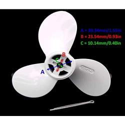 ITACO Boat Motor Propeller Assy Aluminium with Cotter Pin for 6F8-45942-01-EL 91490-30040 Yamaha Outboard 2HP 2 A B 3x7-1/4 5 P Outboard Motor Boat Engine