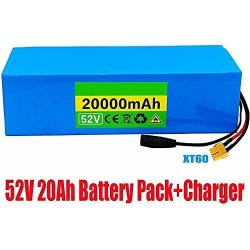 SHENGANG Lithium Battery, 52V 20AH Electric Bike Lithium Battery with Charger and BMS, for 200W 500W 750W 1000W Motor