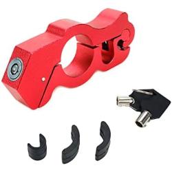 Modengzhe Mototcycle Handlebar Anti-Theft Lock Aluminum Safety Grip Brake Additional Lock for Motorbikes Scooters ATVs Dirt Bikes (Red)