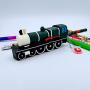 Engine USB Drive - Locomotive Flash Drive for Boys and Girls - Trendy Flash Drive - Back to School Gifts for Kids (Green Locomotive)