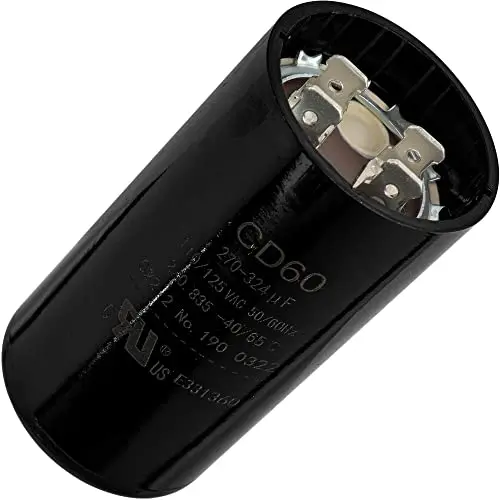 Canamax Premium 270-324 Mfd uF 110-125VAC Round Motor Start Capacitor 50/60 Hz AC Electric - Exact Fit for OEM Single Phase Motor Capacitors Condenser Straight Cool or Heat Pump Air Conditioner