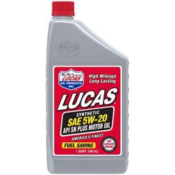 LUCAS OIL Synthetic 5W-20 High Performance Motor Oil 1 Quart Bottle Set of 6