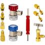 Orion Motor Tech AC Adapter Tool kit, 8-Piece AC Gauge Hose Conversion Adapters Including R134A Can Tap, R134A Quick Couplers, R410 Adapters, Tank Adapter and Valve Core Remover