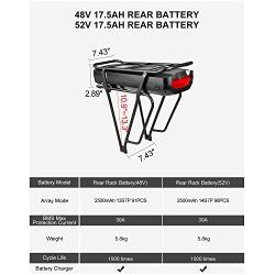 Accolmile Electric Bike Battery for Motor : Downtube Shark/Rear Rack / U004 Triangle Battery for 8fun Motor BBS01B BBS02B BBSHD BBS03, Lithium Battery for Ebike Conversion Kit 52V 48V 36V