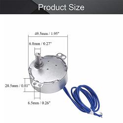 Fielect Synchronous Motor AC 110V 60-70RPM Turntable Motor CW/CCW Direction 4W TYC-50 Horizontal Hole Shaft
