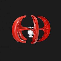 Coldwind Wind Power Turbines Generator 12 24 48v 5 Blades Generator Lantern Wind Turbines Vertical Axis for Streetlight+Controller-Red 24v