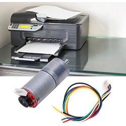 GA25-370 Gear Motor DC with Speed Encoder, Stainless Steel High Torque Electric Micro Speed Reduction Geared Motor Brush DC Motors Reducer Copper (DC12V 300RPM)