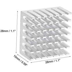 uxcell Electronic Radiators Heatsink for MOS GPU IC Chip Silver 28 x 28 x 15 mm 4pcs