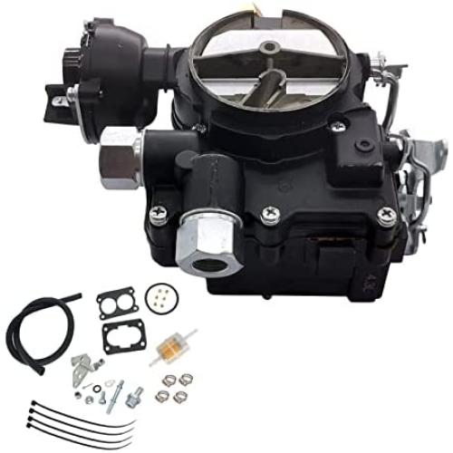 Trucktok 3310-804622R1 3310-86448A1 Marine Carburetor Replacement for Rochester 2 Barrel Mercarb Carburetor V8 5.0L 305 5.7L 350 Mercruiser Engine with Electric Choke Black