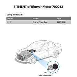 700012 Front HVAC Blower Motor Assembly Compatible with Dodge RAM 1500/2500/3500/4000 (02-08) |Jeep Grand Cherokee (02-04) OEM Replacement AC Heater Blower Motor with Fan