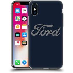 Head Case Designs Officially Licensed Ford Motor Company Navy Logos Soft Gel Case Compatible with Apple iPhone X/iPhone Xs