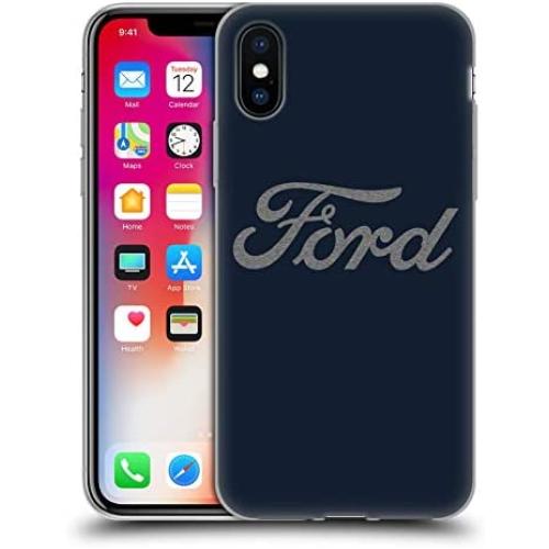 Head Case Designs Officially Licensed Ford Motor Company Navy Logos Soft Gel Case Compatible with Apple iPhone X/iPhone Xs
