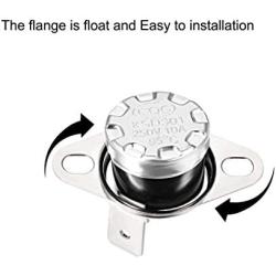 uxcell KSD301 Thermostat 95°C/203°F 10A N.C Adjust Snap Disc Temperature Switch for Microwave,Oven,Coffee Maker 2pcs