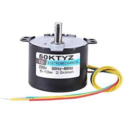 AC220V 10W 0.5A Electric Motor, 2.5RPM/20RPM High Torque Permanent Magnet Synchronous Motor, CW/CCW(2.5RPM)