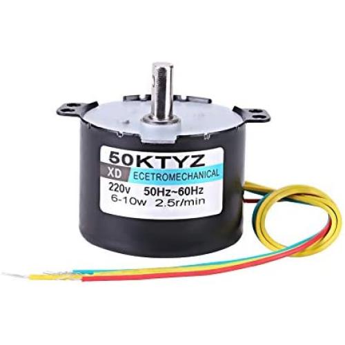 AC220V 10W 0.5A Electric Motor, 2.5RPM/20RPM High Torque Permanent Magnet Synchronous Motor, CW/CCW(2.5RPM)