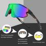 OULAIQI Sports Sunglasses Cycling Sunglasses for Men Women with 1 or 3 Interchangeable Lenses Baseball Glasses