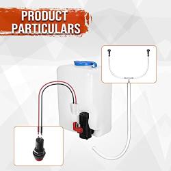 Kemimoto UTV Windshield Washer Reservoir with 12V Windshield Wiper Motor Kit Compatible with Polaris RZR Ranger General Can Am X3 Defeder Commander Golf Cart