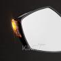 KiWAV Magazi Fist Carbon Motorcycle Mirrors with Oi Flash Controller 16 Flash Mode compatible for BMW