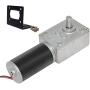 Bemonoc High Torque DC 24V Low Speed 8RPM Worm Gear Motor Reversible Speed Reduce Turbine Electric Gearbox Motor 8mm Shaft with Install Bracket