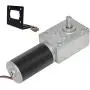 Bemonoc High Torque DC 24V Low Speed 8RPM Worm Gear Motor Reversible Speed Reduce Turbine Electric Gearbox Motor 8mm Shaft with Install Bracket