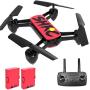 Drone with 4K Camera,HD WiFi Transmission Live Video,2 Modular Batteries 30mins Flying Time,Altitude Hold,Headless Mode,3D Flips,One Key Start/Land,Drone for Beginners Adults and Kids(Red)