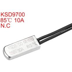uxcell KSD9700 Thermostat, 85℃ Normally Close Temperature Switch Thermal Switch, N.C 10A Metal Temperature Controller 2pcs