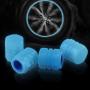 BJSIA Noctilucous Car Tire Valve Stem Caps, 4ps Universal Air Caps Cover, Car Accessories Universal for Car, Motorcycles, SUV, Trucks, and Bike-Blue