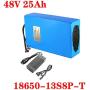 Wnicek 48V E-Bike Battery Pack 13S8P 25AH Rechargeable Li-ion Battery for Scooters Tricycles Golf Cart Electric Tools Suitable for 250W-1200W Motor(with Charger + BMS)