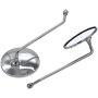 LMoDri Chrome Motorcycle Rear View Mirrors ATV Scooter Back Side Mirror 8mm (Long Rod)