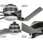 Kaysville Collection 6-Blade Grey Weathered Wood 56-Inch DC Motor LED Urban Industrial Ceiling Fan
