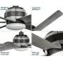 Kaysville Collection 6-Blade Grey Weathered Wood 56-Inch DC Motor LED Urban Industrial Ceiling Fan