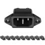 10 Pack AC 250V 10A IEC 320 C14 Panel Mount Plug Adapter Power Connector Socket Black Screw Mount 3 Pins Inlet Power Plug Socket by MXR