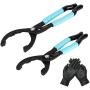 SHALL 2-piece Oil Filter Wrench Set, 10 Inch & 12 Inch Adjustable & Heavy-Duty Metal Oil Filter Removal Tool/ Pliers, for Pulling Oil Filters from Cars, Motorcycles, Trucks, 2-Pack PVC Gloves Included