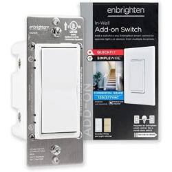 Enbrighten Add-On Switch QuickFit and SimpleWire, In-Wall Rocker Paddle, Z-Wave ZigBee Wireless Smart Lighting Controls, NOT A STANDALONE Switch, 46199 , White
