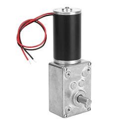 24V 8mm Shaft Worm Gear Motor, High Torsion Metal Gearbox Reversible Electric Turbo Speed Reduction Motor with Ball Bearing(10RPM)