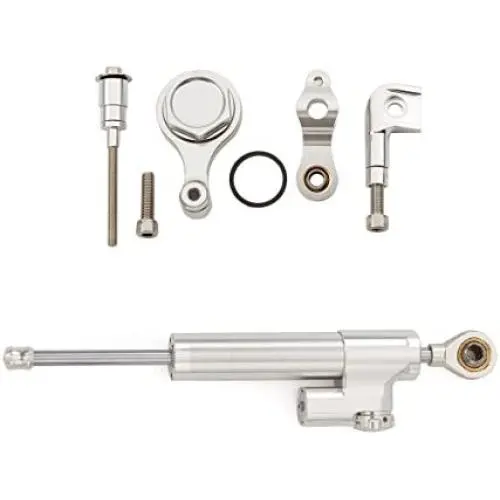 FXCNC Motorcycle CNC Steering Damper Stabilizer Buffer Control Bar With Mounting Bracket Kit Full Set Compatible with YZF R6 (not Race) 2006-2020, YZF R1 2006-2016