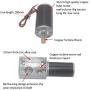 DC 12V Gear Motor High Torsion Speed Reduce Electric Gearbox Motor Reversible Worm Gear Motor 8mm Shaft (12V 50RPM)