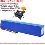 Jieoto Lithium Battery Pack 36V 12AH 10S 4P Electric Bicycle Battery Pack with 20A BMS and Charger Fits for 200W 250W 350W 500W Motors
