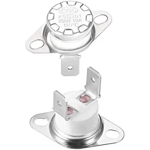 uxcell KSD301 Thermostat 180°C/356°F 10A Normally Closed N.C Adjust Snap Disc Temperature Switch 2pcs
