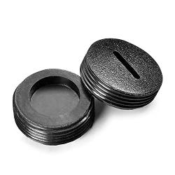 Heyiarbeit Carbon Brush Holder Caps 18mm O.D. 6mm Thickness Electric Motor Brush Cover Plastic Fitting Thread Black 2pcs