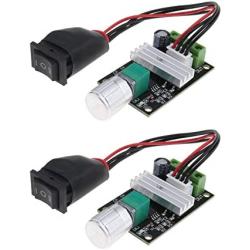 PWM DC Motor Governor 6V12V24V 3A Adjustable Speed Controller With Forward Reverse Switch Rotatable Control Knob Pack of 2