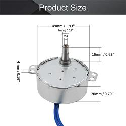 Fielect 2Pcs Synchronous Motor AC 110V 15-18RPM Turntable Motor CW/CCW Direction 4W TYC-50 Double Flat Tapping Shaft