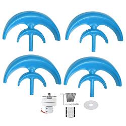 Wind Turbine Kit 800W 4 Blade , Handpiece Accessories & Parts Handpiece Turbines Generator AC Motor Solar System Blue Lantern Type Double‑Layer With Controller for Cabins Camping Charging Boat[48v]