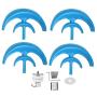 Kit d'Éolienne 800W 4 Pales, Accessoires et Pièces pour Manœuvre, Générateur Moteur AC, Système Solaire Blue Lantern Type Double Couche Avec Contrôleur [48V]