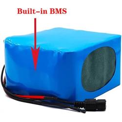 Jieoto 24V 12Ah E-Bike Battery 6S 5P 12000mAh Waterproof PVC Battery Pack Electric Scooter Rechargeable Battery with 2A Charger Fit for 350W-50W Ebike Motor